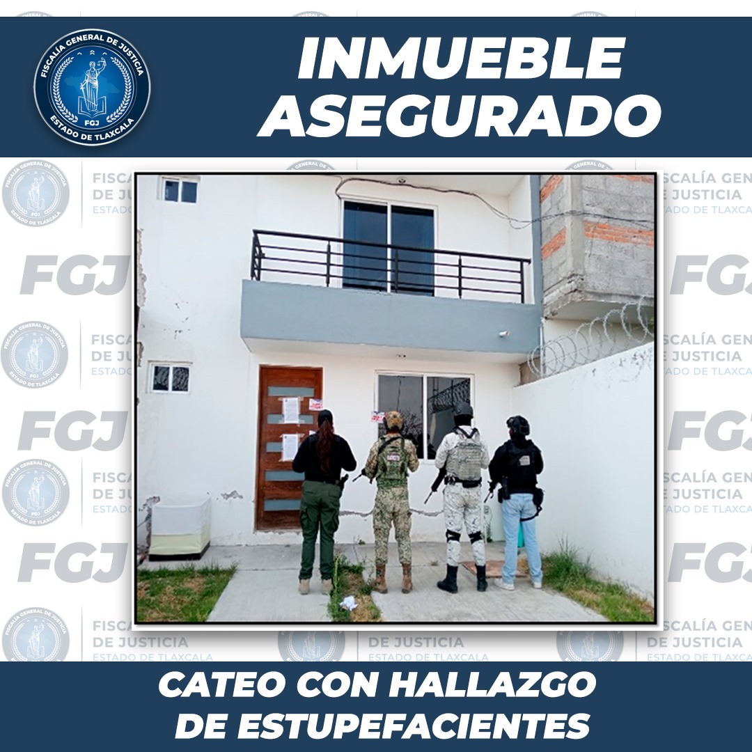 Catea FGJE domicilio en Yauhquemehcan donde hallaron sustancias similares a estupefacientes
